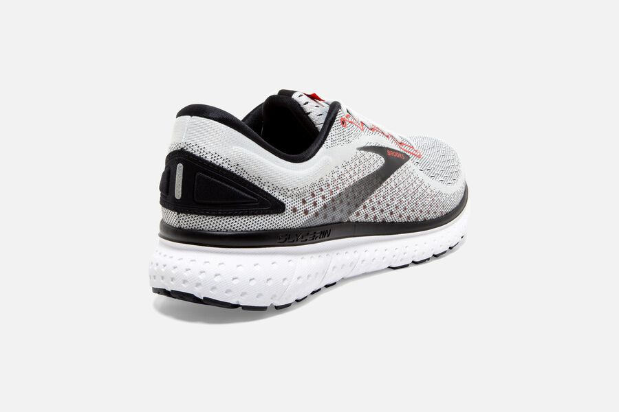 Brooks Glycerin 18 Road Running Shoes Mens - White/Black - ZYNGK-2849